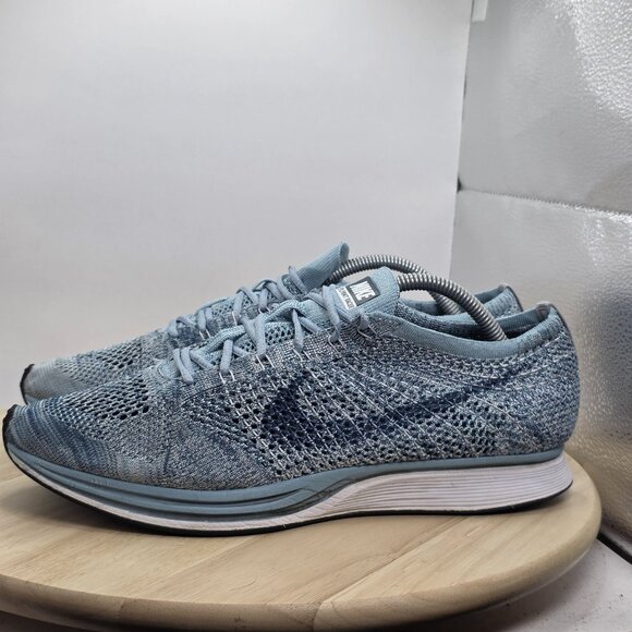 Size 11- Men’s Nike Flyknit Racer Running Shoes Multicolor Blueberry 526628-102 - Picture 1 of 11